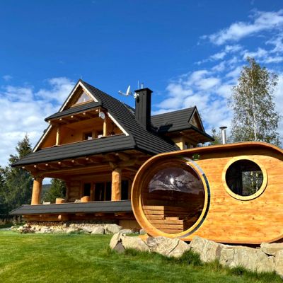 Sauny ogrodowe Owalne Panoramiczne Sauna Beczka