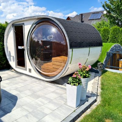 Sauny ogrodowe Owalne Panoramiczne Sauna Beczka