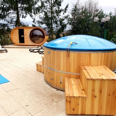 Sauny ogrodowe Owalne Panoramiczne Sauna Beczka