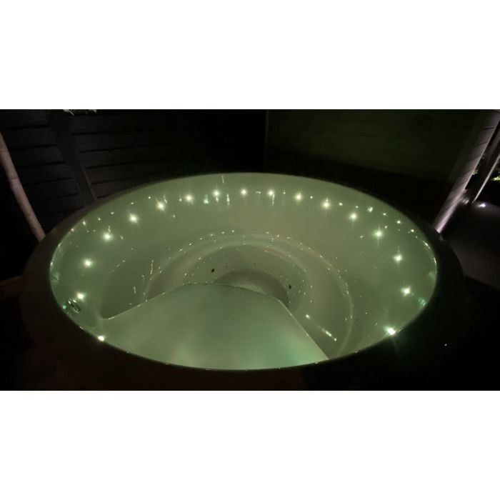 Balia Ogrodowa Beczka Hot Tub Bania SPA Whirpool Ø 2 m LED 12 Jacuzzi dysz