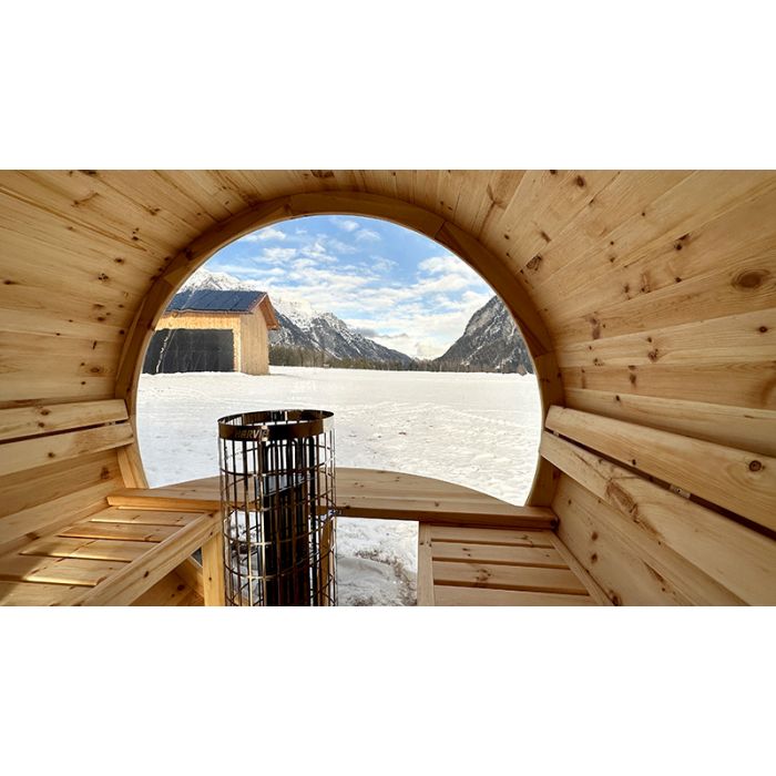Sauna Beczka Sauna ogrodowa Sauny okragle Discovery z piecem