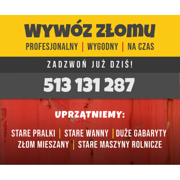 BEZPŁATNY ODBIÓR ZŁOMU Białystok OKOLICE.