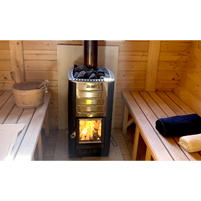 Sauna ogrodowa Finhaus 4 x 2,4 m Sauna Beczka przedsionek i z piecem