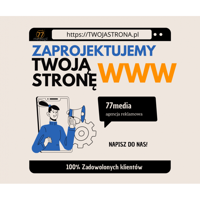 Stwórz wyjątkową witrynę internetową lub sklep online przy współpracy z 77media.pl!