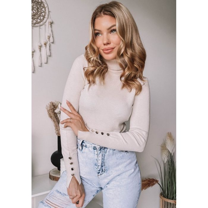 Sweter Z Golfem Vivian Ecru
