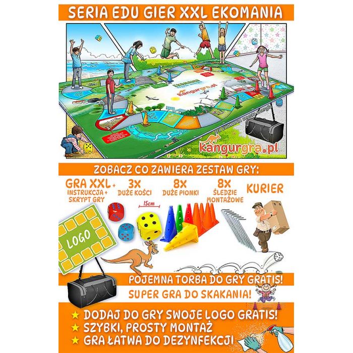 EKOLOGICZNE GRY XXL dla DZIECI do skakania i zabawy KangurGra.pl