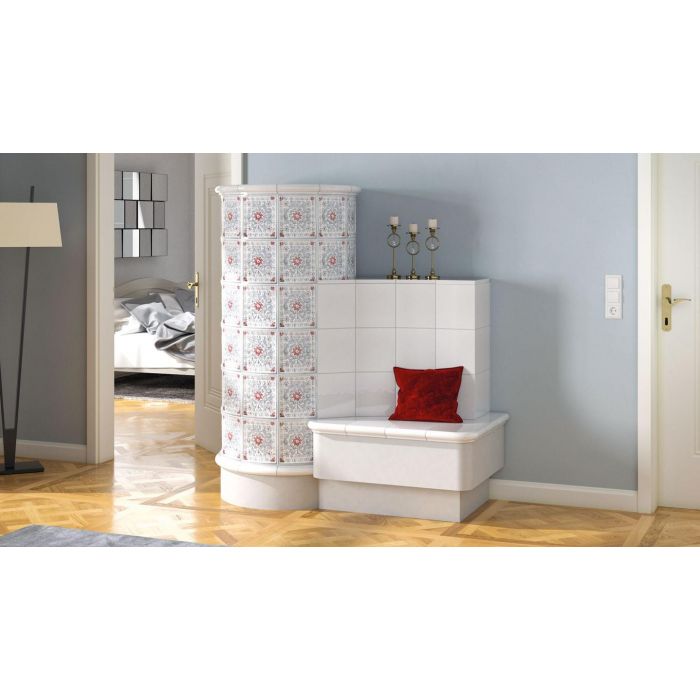 Zdrowy piec kaflowy nowej generacji z widokiem ognia.