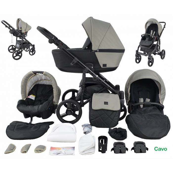 Wózek Dziecięcy Cavo Premium 3w1 Wielofunkcyjny Spacerówka Fotelik