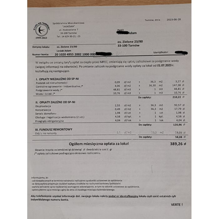 Mieszkanie Tarnów, centrum Zielonego 23. Ciepłe,tani czynsz,parking.