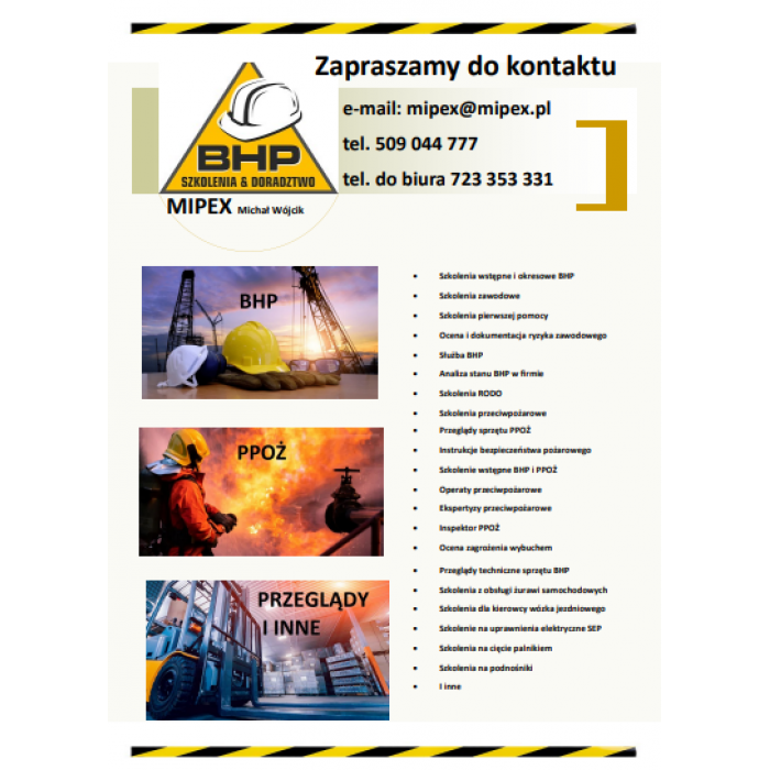BHP- Szkolenia dla pracowników - wstępne, okresowe, zawodowe
