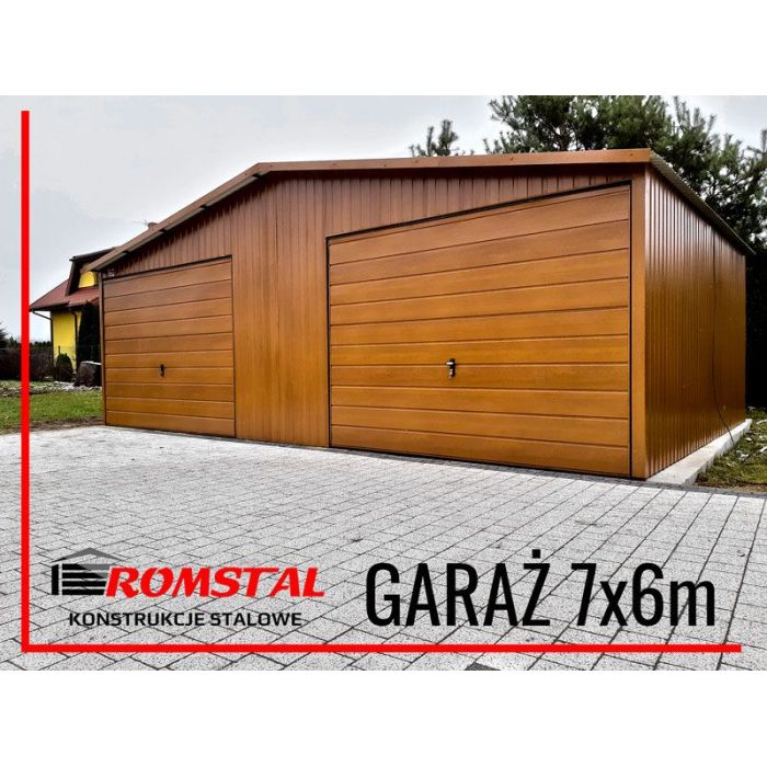 Garaż Blaszany DREWNOPODOBNY różne wymiary - Wiaty - Romstal