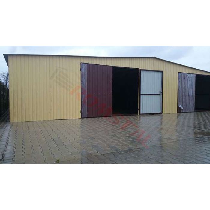 Garaż Blaszany 7x7 Drewnopodobny jednospadowy   - Garaże Blaszane - Romstal