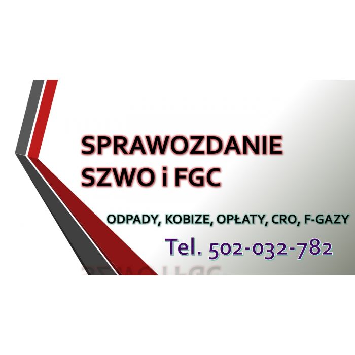 Sprawozdanie SZWO i FGC cena, tel. 502-032-782. Czynnik chłodniczy, raport za fgazy BDS.