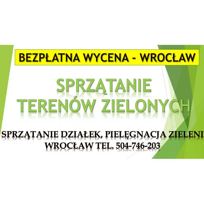 Sprzątanie trawników, tel. 504-746-203. Wrocław, cena, trawnika, terenów zielonych, posprzątanie