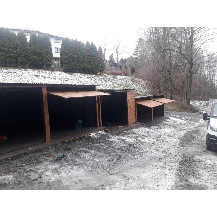 Garaż Blaszany Złoty Dąb 6x6m - Garaż ze spadkiem na tył - Grzywstal