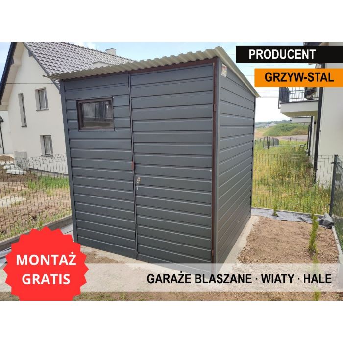 Garaż Blaszany 2x2m / Schowek ogrodowy / Magazyn Domowy - GrzywStal
