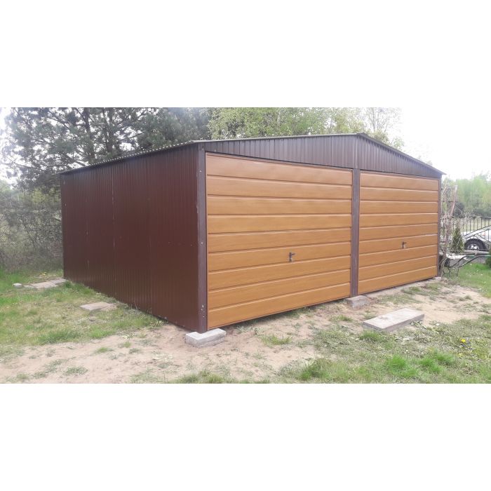 Garaż Blaszany Dwuspadkowy 6x6m - Złoty Dąb  - GrzywStal