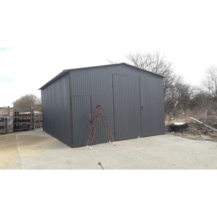 Garaż blaszany Grafitowy 8x8m – GrzywStal