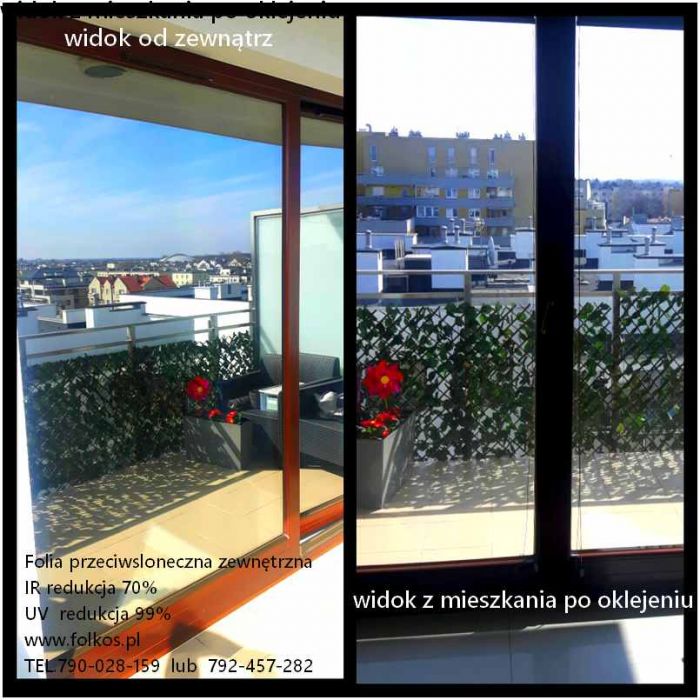 Folia przeciwsłoneczna na okna Warszawa- folie z filtrem UV i IR - OKlejamy okna