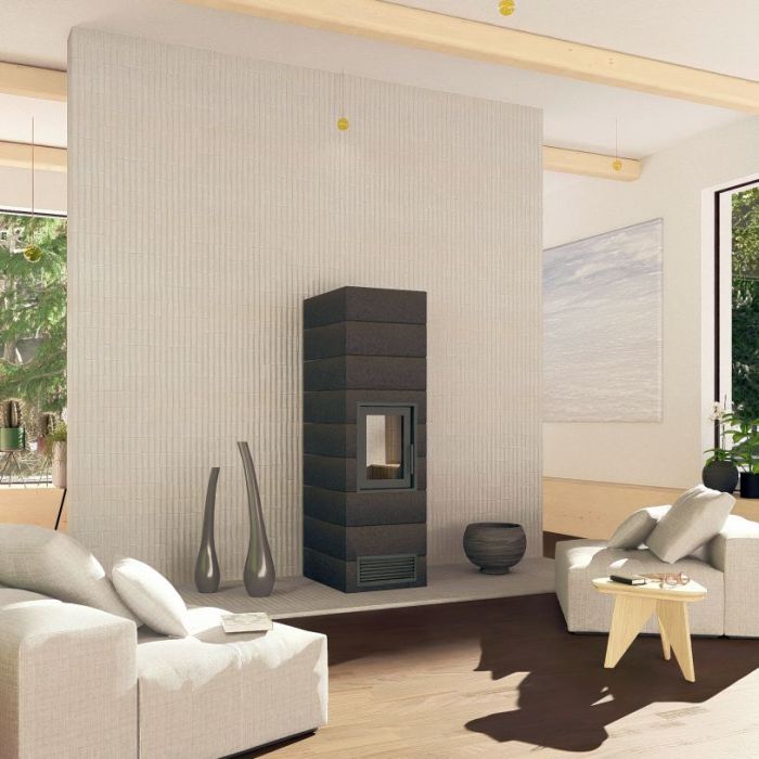 Hybrydowy akumulacyjny piec kominkowy bez prądu.