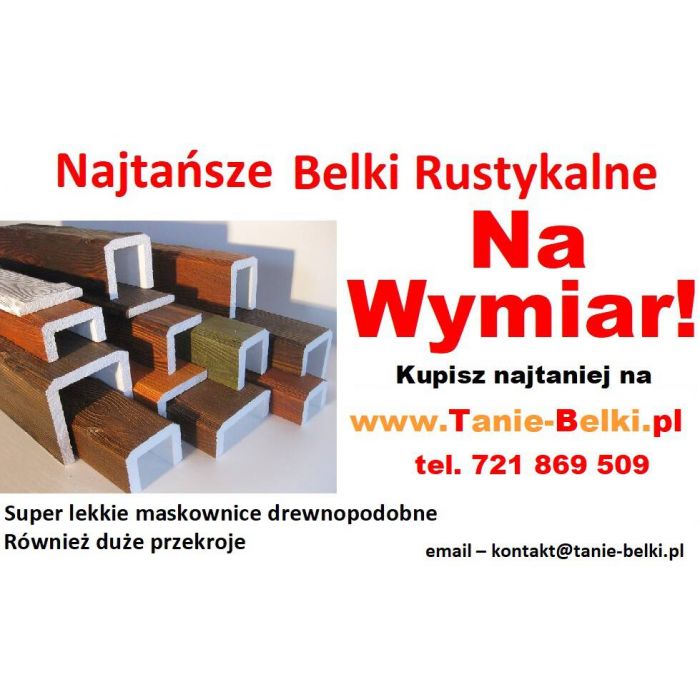 tanie belki rustykalne Na Wymiar maskownice styropianowe imitacja drewna