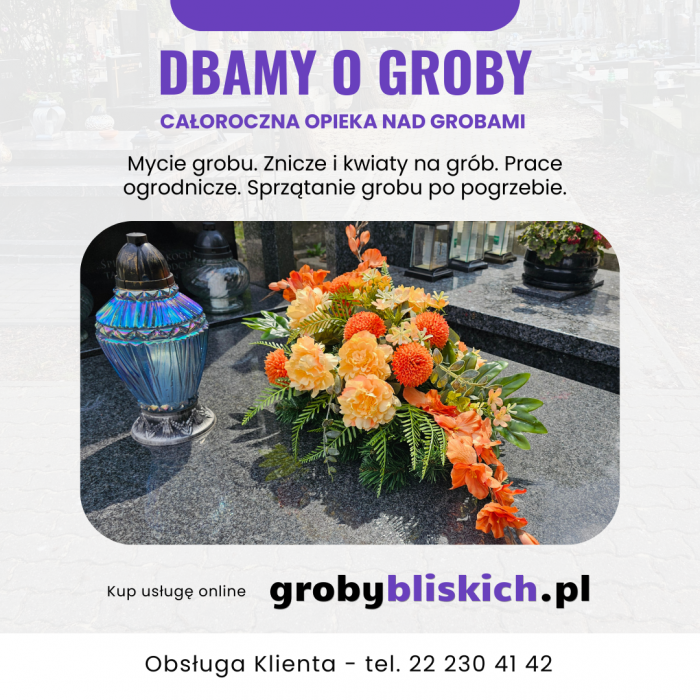 Opieka nad grobami Pruszków -  mycie grobu, znicze i kwiaty na grób