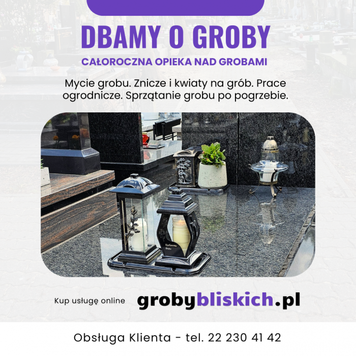 Opieka nad grobami Pruszków -  mycie grobu, znicze i kwiaty na grób