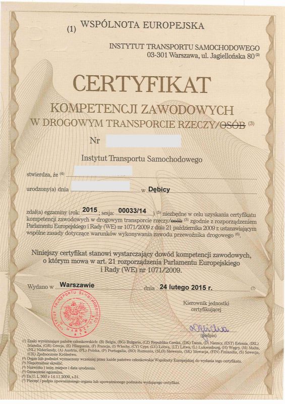 Licencja Transportowa w 7 dni! Użyczenie Certyfikatu!