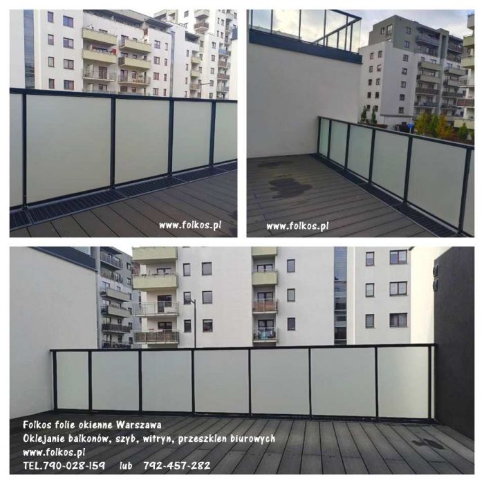 Folie na balkon Wilanów -Oklejamy szyby balkonowe -Folie prywatyzujące na BALKONY Warszawa
