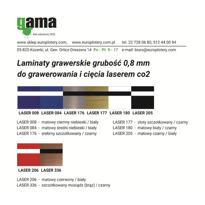 Laminat grawerski laser co2 laminaty do grawerowania laserem