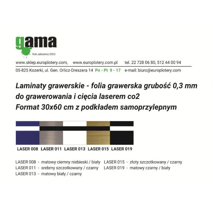 Laminat grawerski laser co2 laminaty do grawerowania laserem