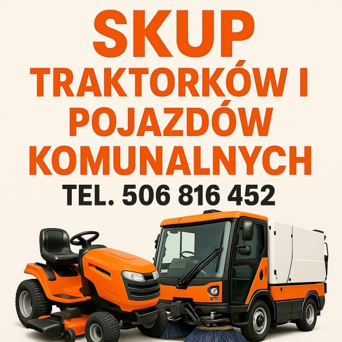 SKUP TRAKTORKÓW DO KOSZENIA TRAWY TRAKTORKI OGRODOWE KOMUNALNE