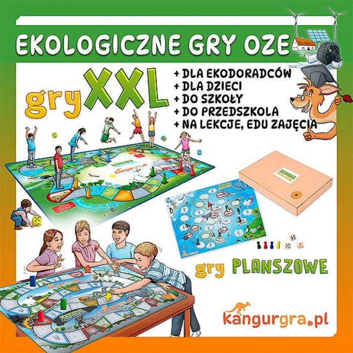EKO GRY XXL dla dzieci OZE - czyste powietrze, energia, woda - ekologiczne gry