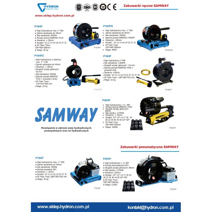 Zakuwarka ręczna P16HP 1"3SN (do 45mm) SAMWAY