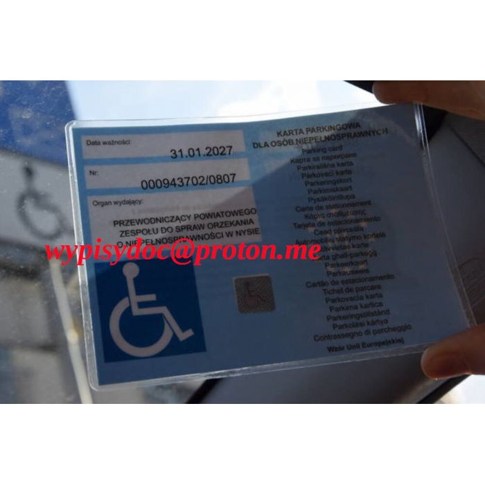 !HIT! Karta parkingowa osoby niepełnosprawnej. Oryginał tylko u mnie!