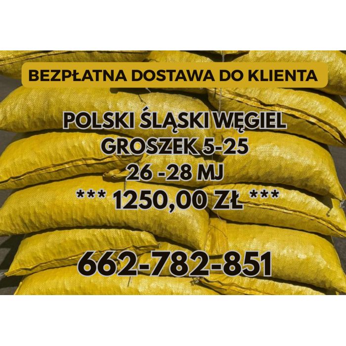 POLSKI WĘGIEL : GROSZEK 5-25, 26-28MJ - Transport Gratis !