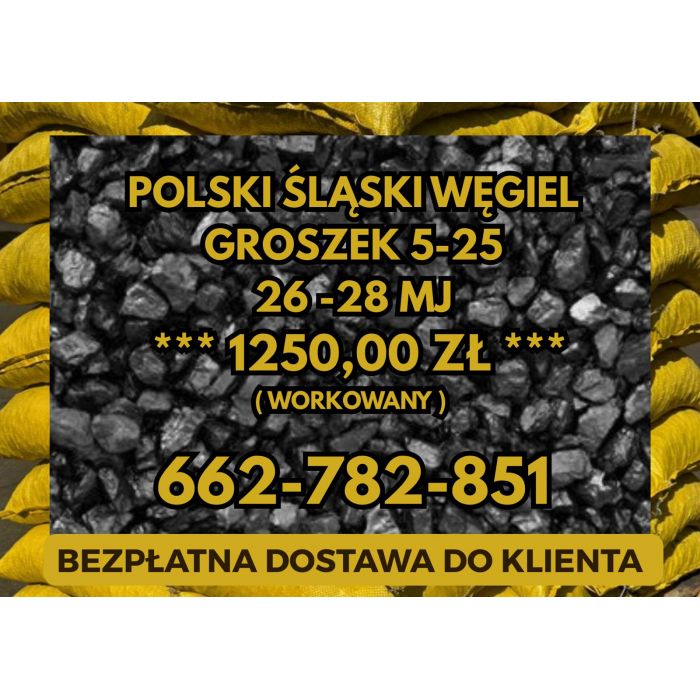 POLSKI WĘGIEL : GROSZEK 5-25, 26-28MJ - Transport Gratis !
