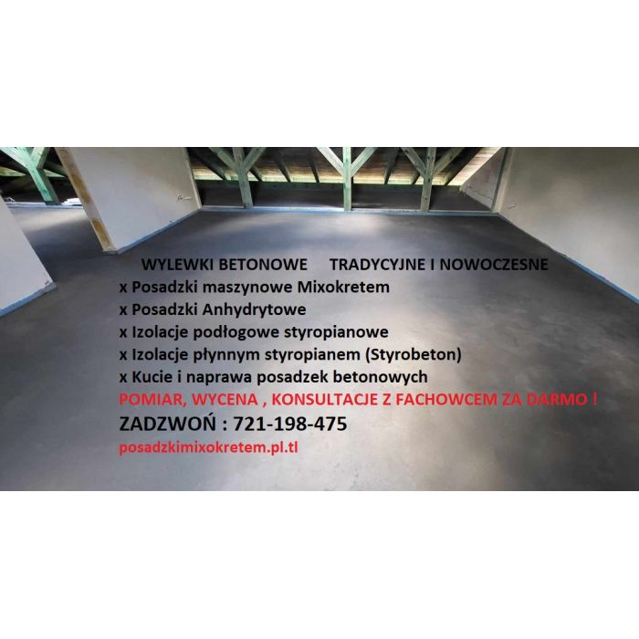 Wylewki betonowe /Jastrych / Anhydryt / Styrobeton / Układanie styropianu pod posadzki