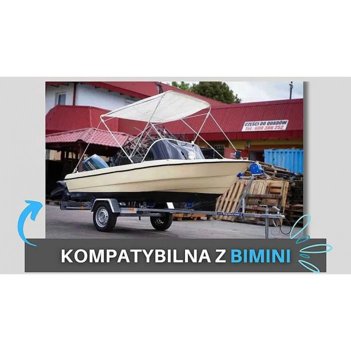 Łódź Motorowa Motorówka 40 KM Evinrude PRZYCZEPA Plandeka Bimini