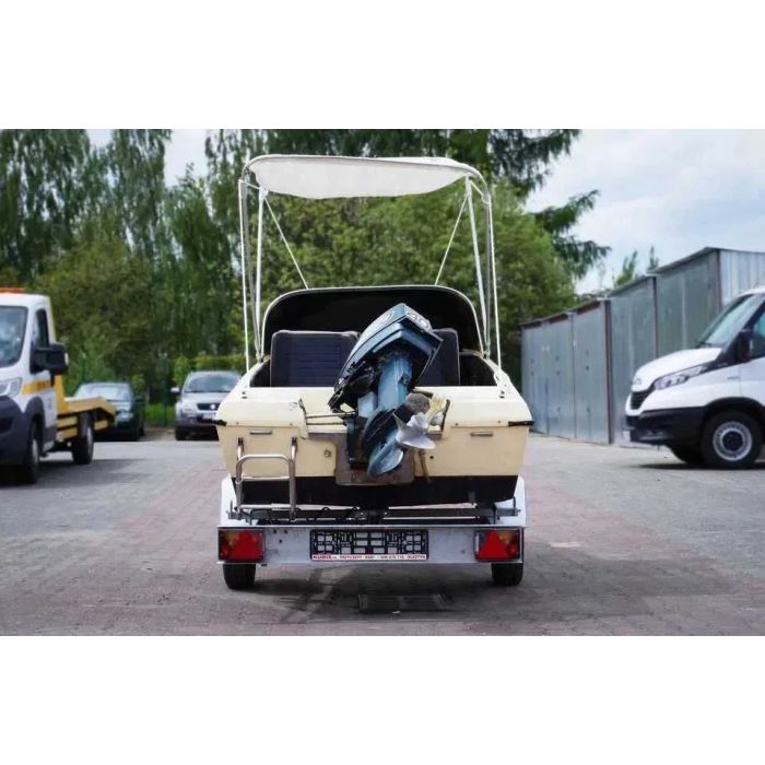 Łódź Motorowa Motorówka 40 KM Evinrude PRZYCZEPA Plandeka Bimini