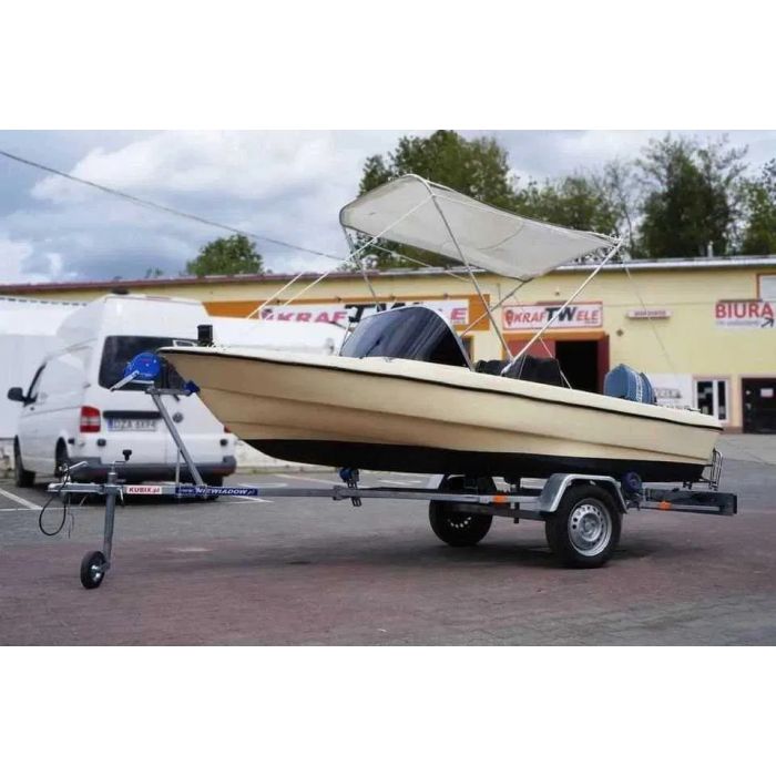 Łódź Motorowa Motorówka 40 KM Evinrude PRZYCZEPA Plandeka Bimini