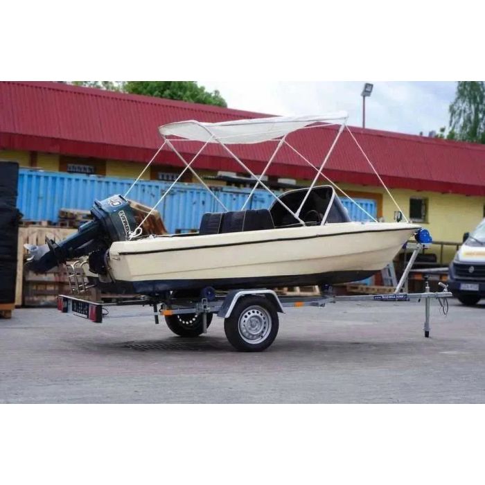 Łódź Motorowa Motorówka 40 KM Evinrude PRZYCZEPA Plandeka Bimini