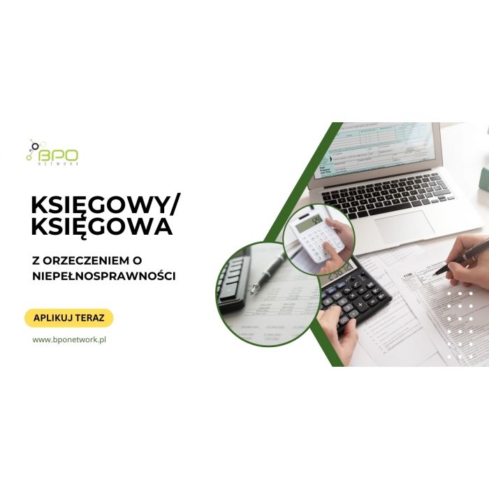 Księgowy/Księgowa z orzeczeniem o niepełnosprawności - praca stacjonarna w Warszawie