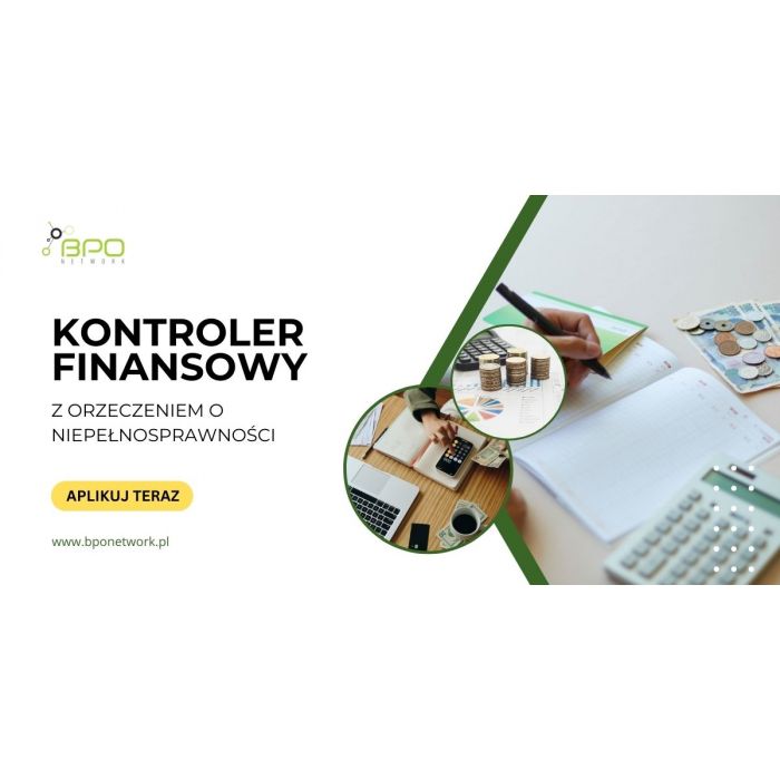 Kontroler Finansowy z orzeczeniem o niepełnosprawności -oferta pracy zdalnej dla osób z całej Polski