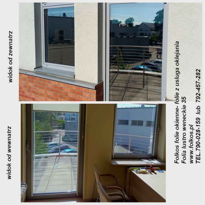 Lustro weneckie Warszawa - folia wenecka na okna , drzwi, witryny-Oklejamy