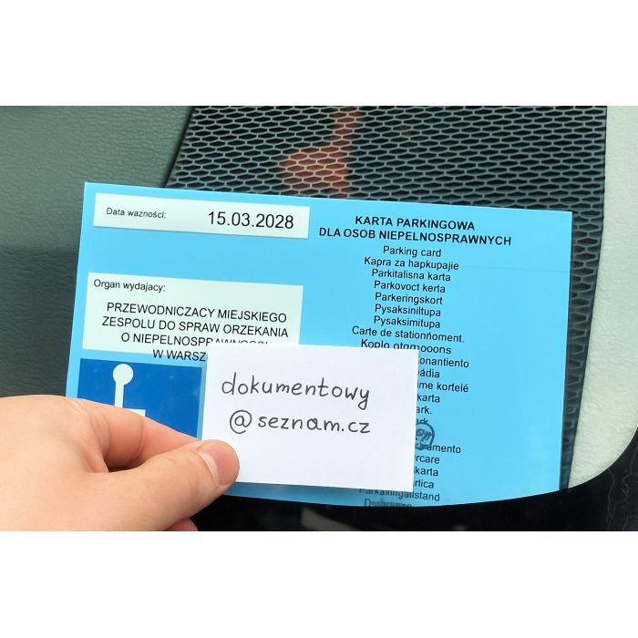 Karta Parkingowa Dla Osób Niepełnosprawnych Oryginał