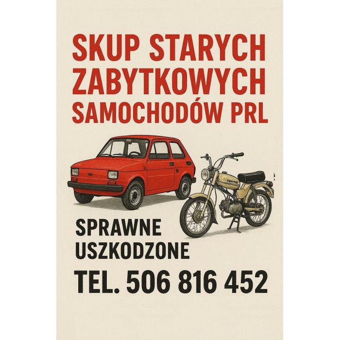 SKUP STARYCH ZABYTKOWYCH MOTOCYKLI MOTOROWERÓW MOTORÓW PRL