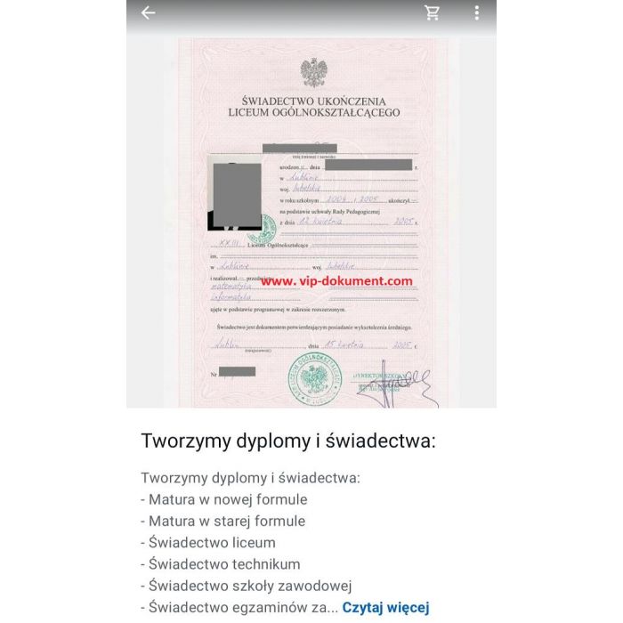 Tu kupisz średnie, mature, dyplom uczelni