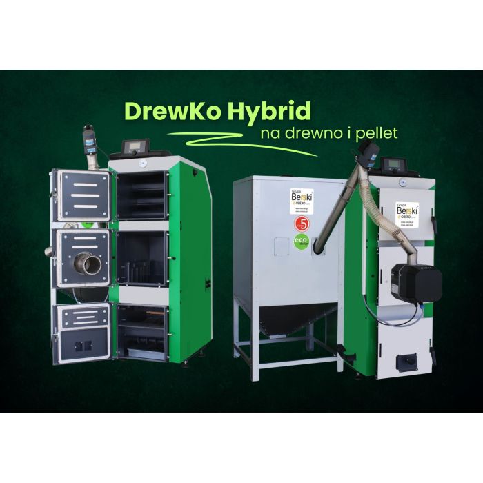 Kocioł C.O. DrewKo Hybrid 24kW Dwupaliwowy