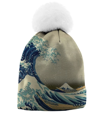 beanie with uneasy sea motive